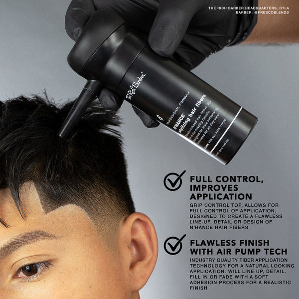 Looking for airbrush hair fibers? Use an N'hance™ Application Pump – The  Rich Barber